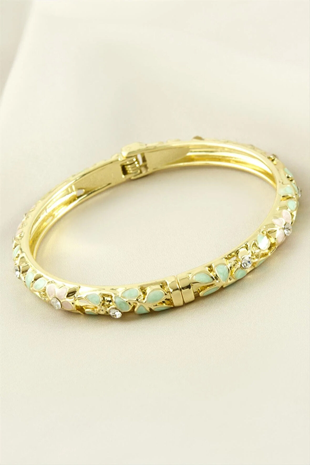 Taşlı Mineli Kelepçe Bileklik