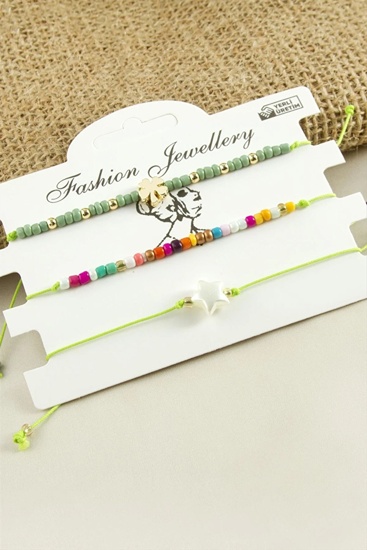 3 Adet Yıldız Yonca Kum Boncuk Bileklik