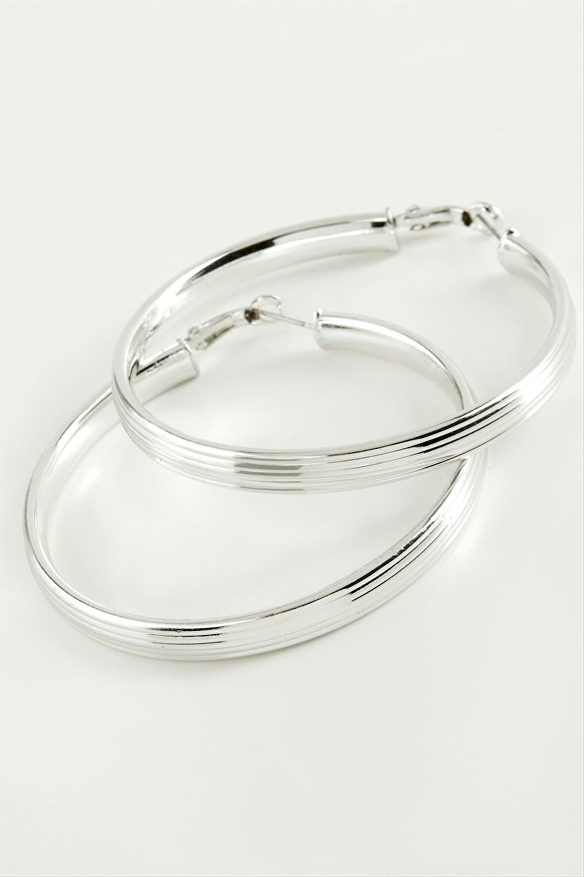 Çizgili Halka Küpe 6 cm