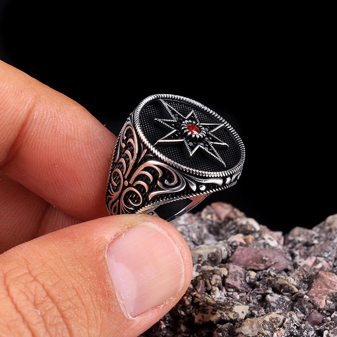925 AYAR GÜMÜŞ YILDIZ MODEL YÜZÜK