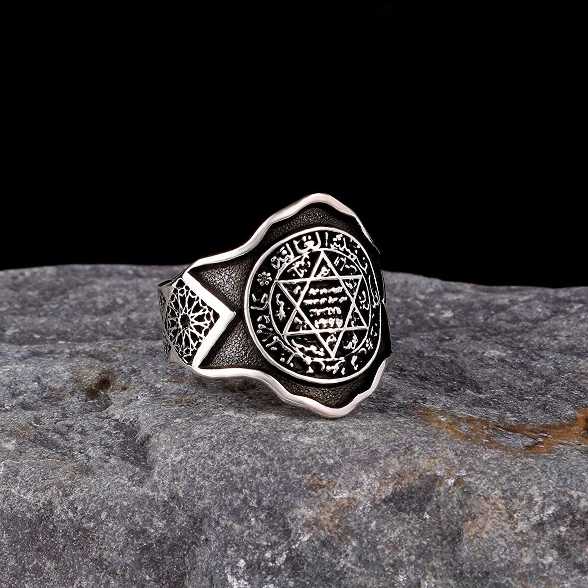 925 AYAR GÜMÜŞ MÜHRÜ SÜLEYMAN MODEL YÜZÜK