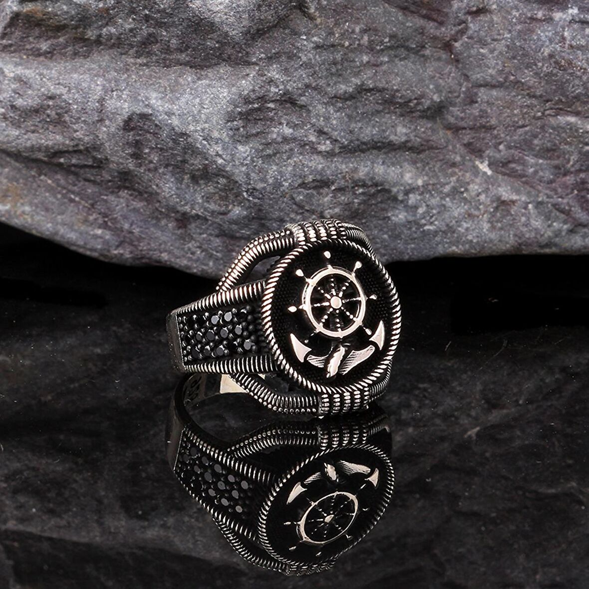 DENİZ ÇAPASI 925 AYAR GÜMÜŞ ERKEK YÜZÜK