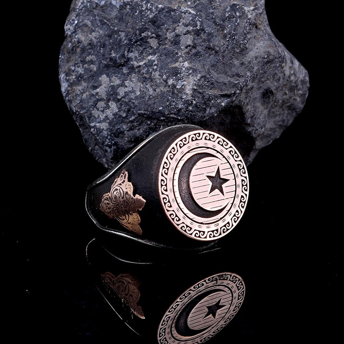 925 AYAR GÜMÜŞ AY YILDIZ MODEL YÜZÜK