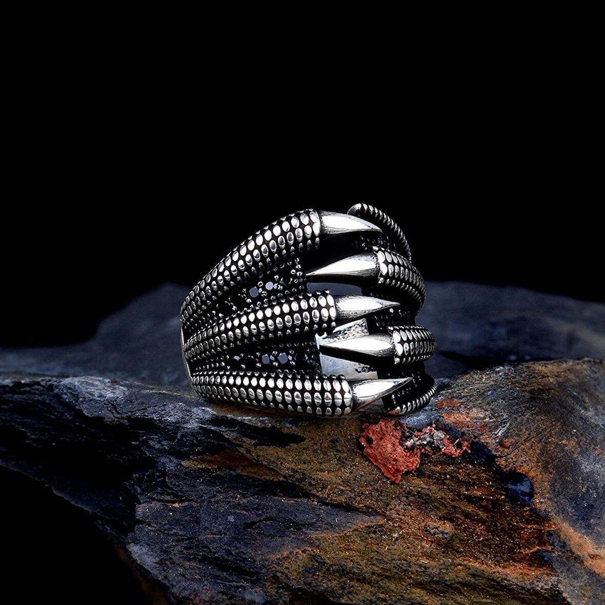 925 AYAR GÜMÜŞ PENÇE MODEL MİKRO TAŞLI YÜZÜK