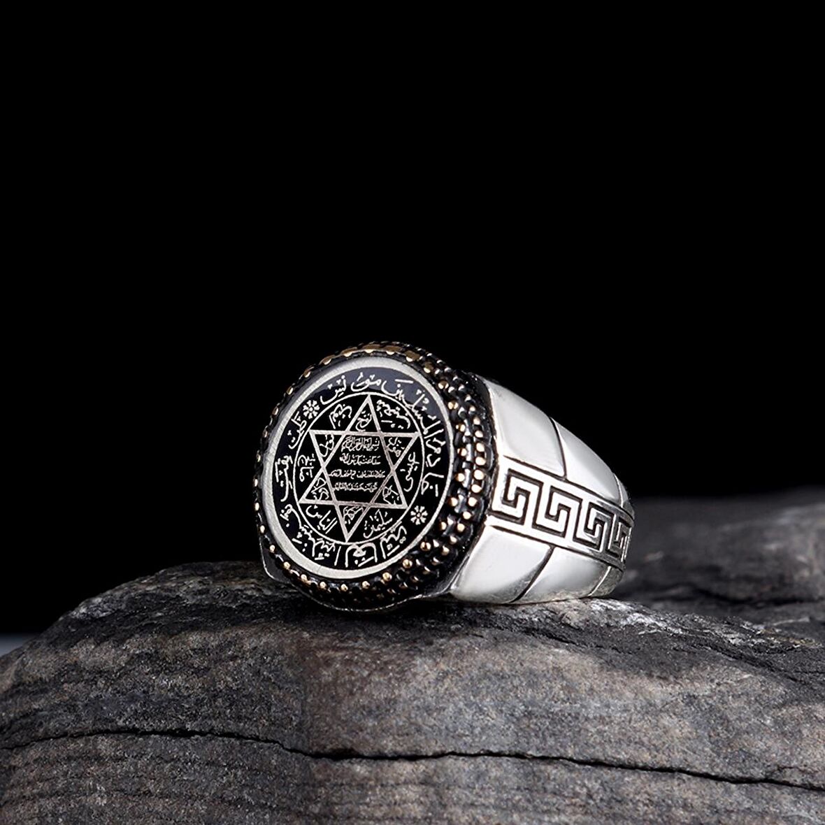 925 AYAR GÜMÜŞ OVAL HZ SÜLEYMAN MÜHRÜ MODEL YÜZÜK