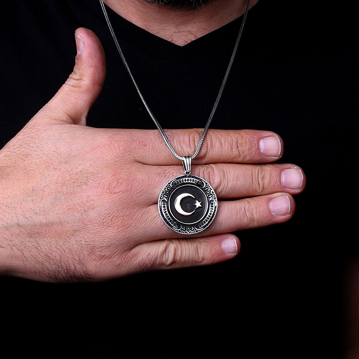 925 AYAR GÜMÜŞ AYYILDIZ MODEL KOLYE