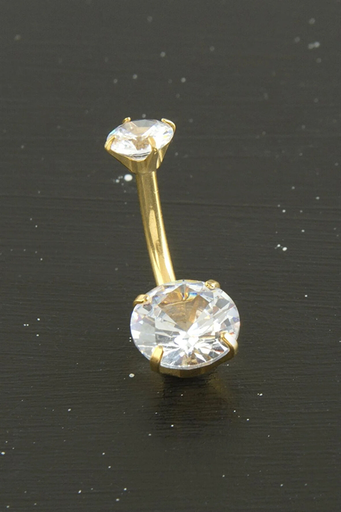 Yuvarlak Zirkon Taşlı Çelik Piercing 1 Adet