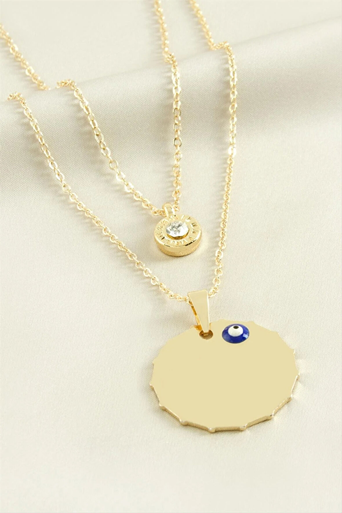 Köşeli İsim Yazılabilir Boş Plaka İkili Kolye