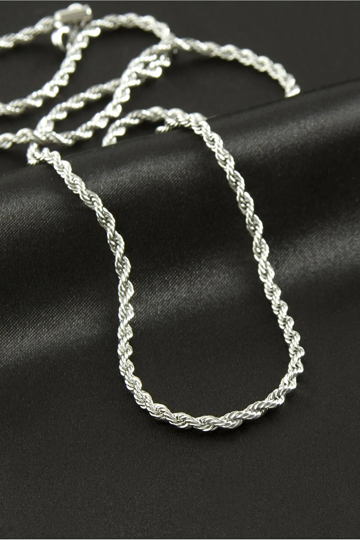 Burgulu Zincir Çelik Kolye 60 cm