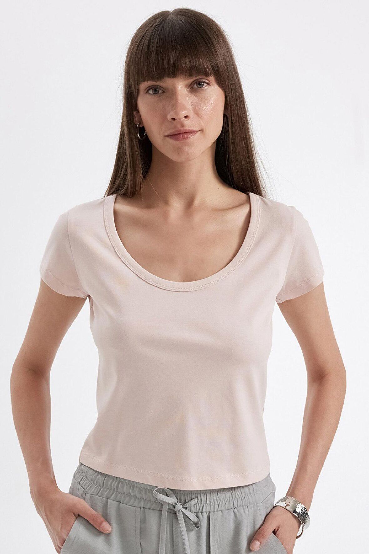 DeFacto Regular Fit Bisiklet Yaka Penye Basic Kısa Kollu Tişört D4455AX24HSPN681