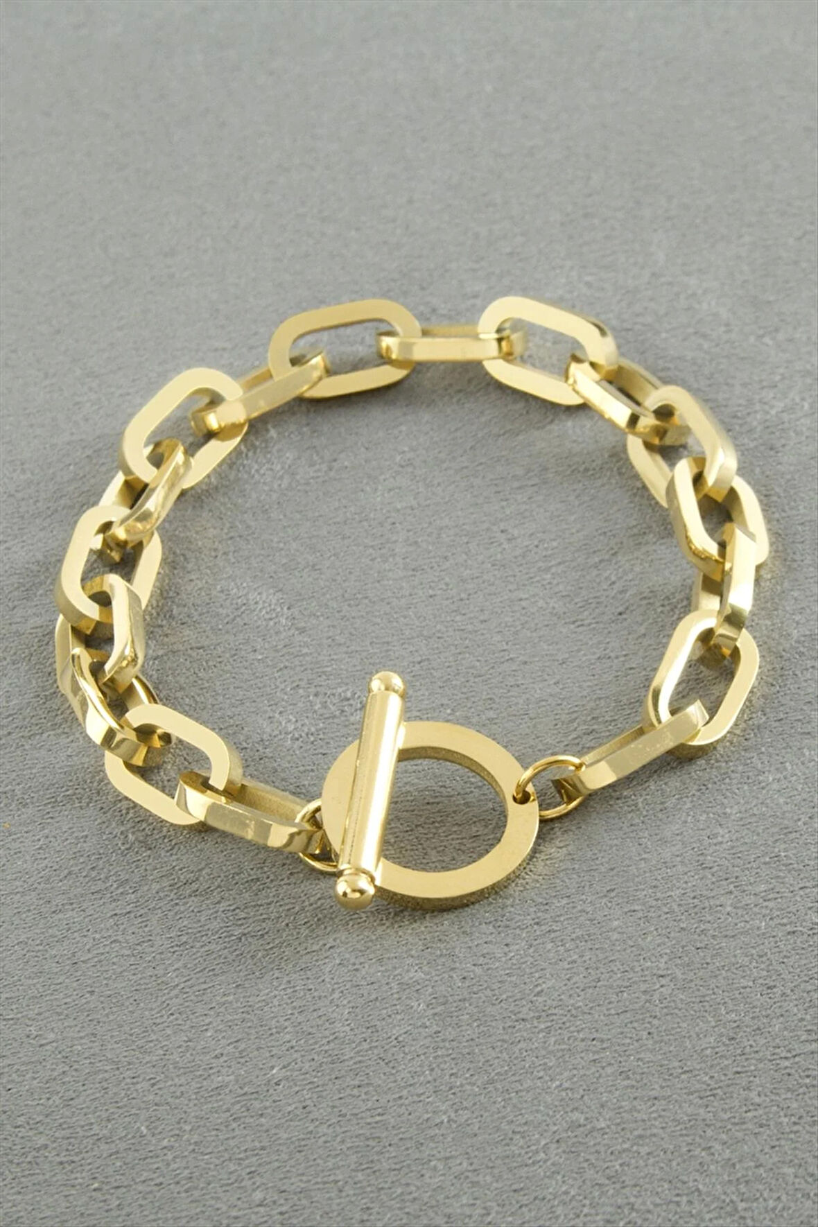 Oval Zincir Lüks Çelik Bileklik