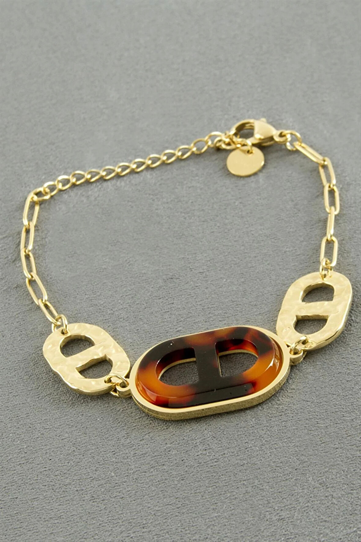 Oval Sedef Lüks Çelik Bileklik