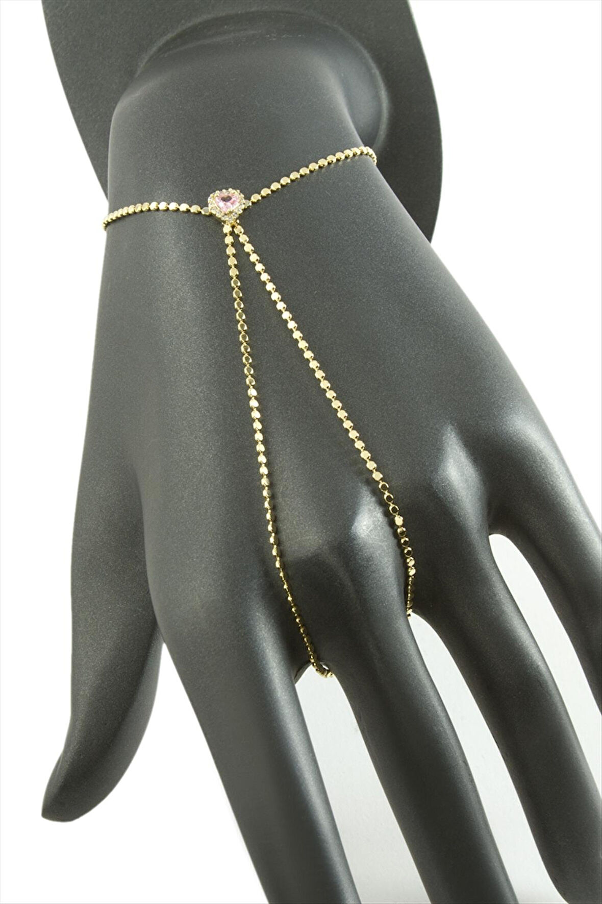 Kalp Zirkon Taşlı Lüks Çelik Şahmeran