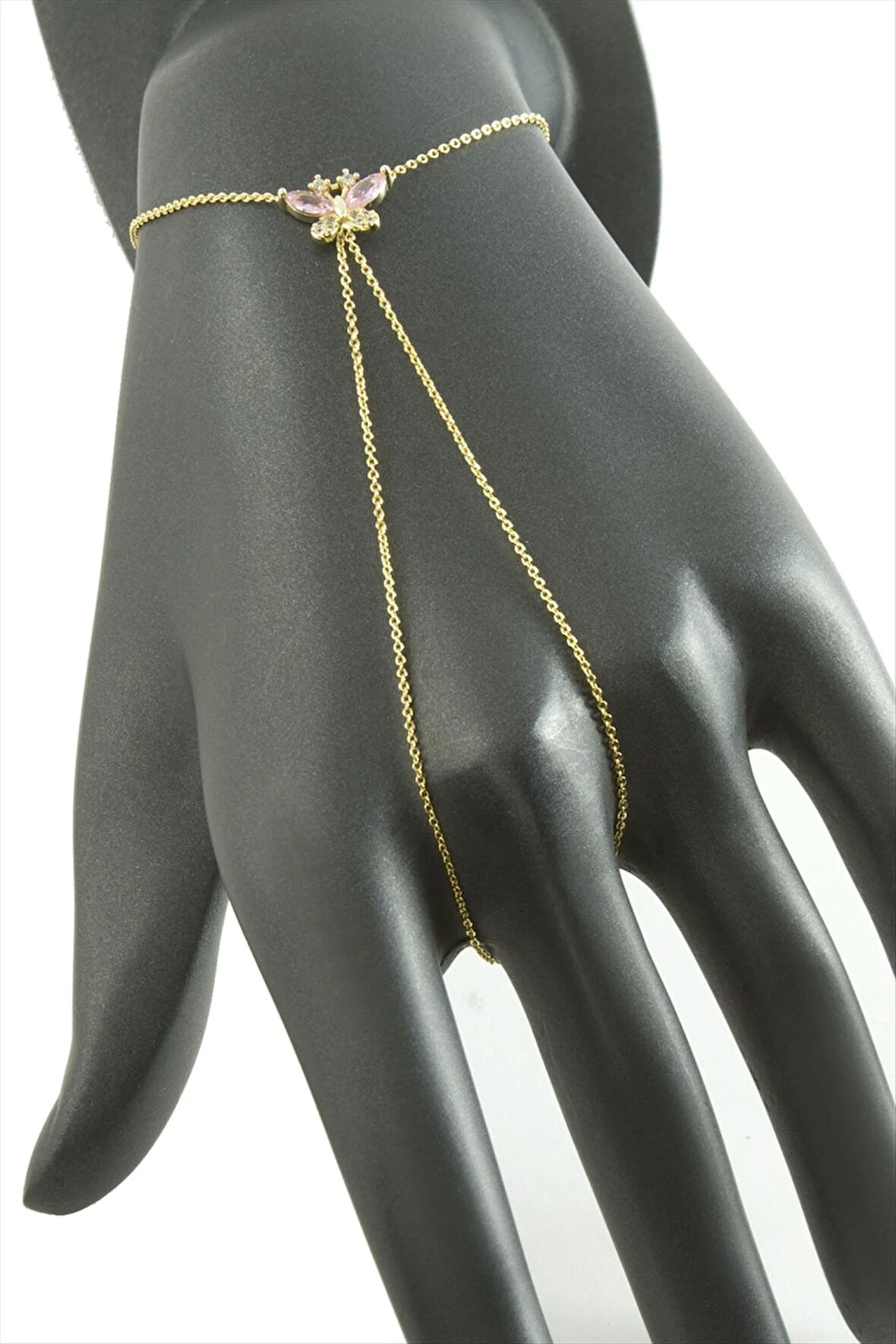 Kelebek Zirkon Taşlı Lüks Çelik Şahmeran