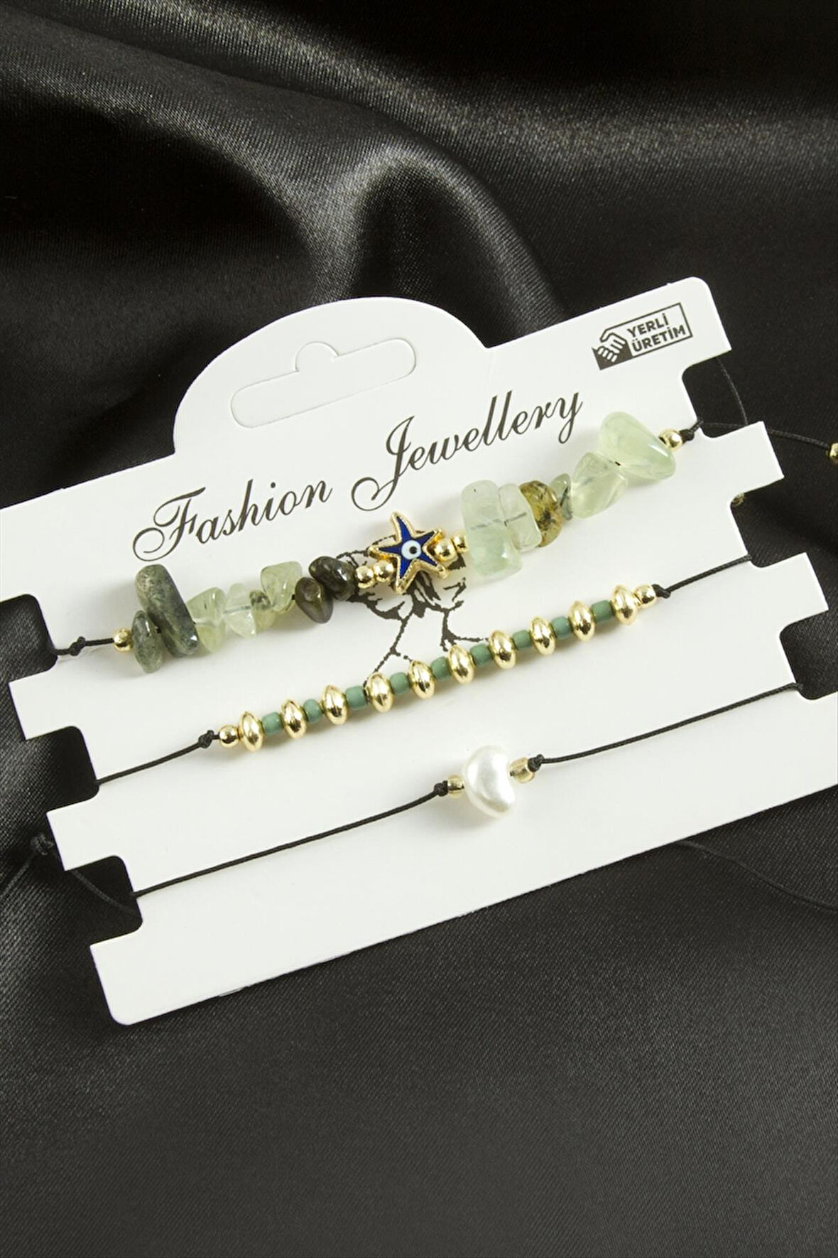 3 Adet Deniz Yıldız Mineli Kırık Doğaltaş Bileklik