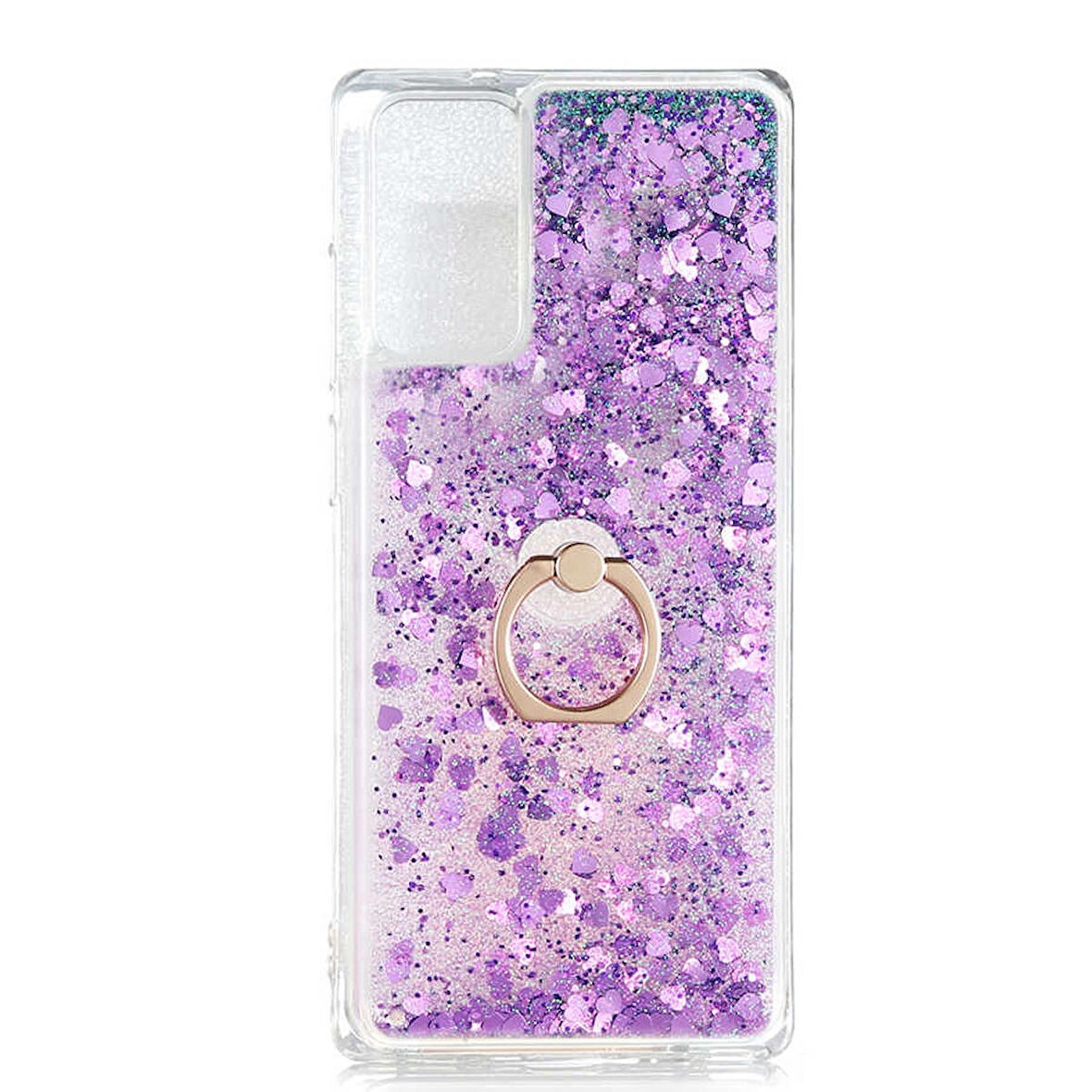 Gpack Xiaomi Redmi 9T Kılıf Milce Sulu Yüzüklü Simli Silikon Arka Kapak