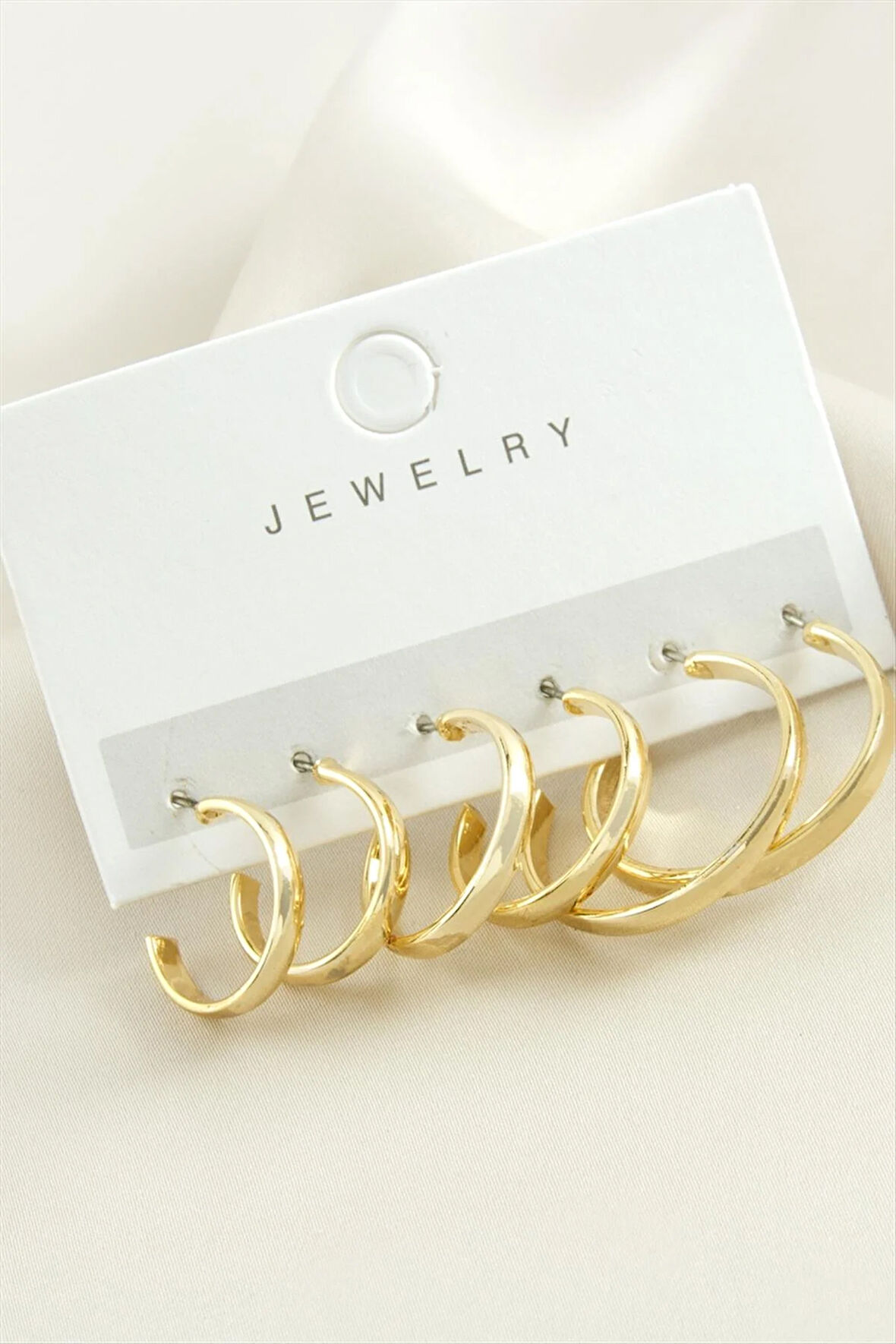 6 Adet Düz Trend Halka Küpe 1,5-2-2,5 cm