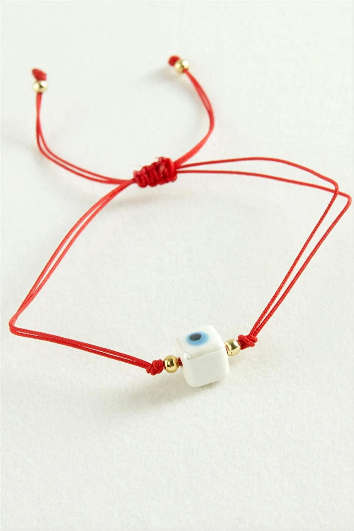 Cam Boncuk Makrome İp Bileklik