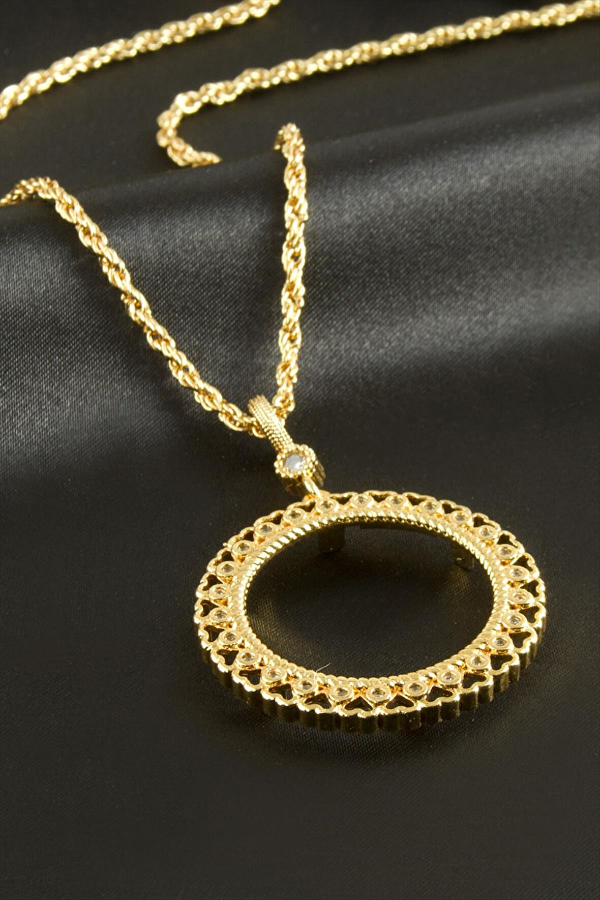 Tam Altın Koyulabilir Zincir Kolye