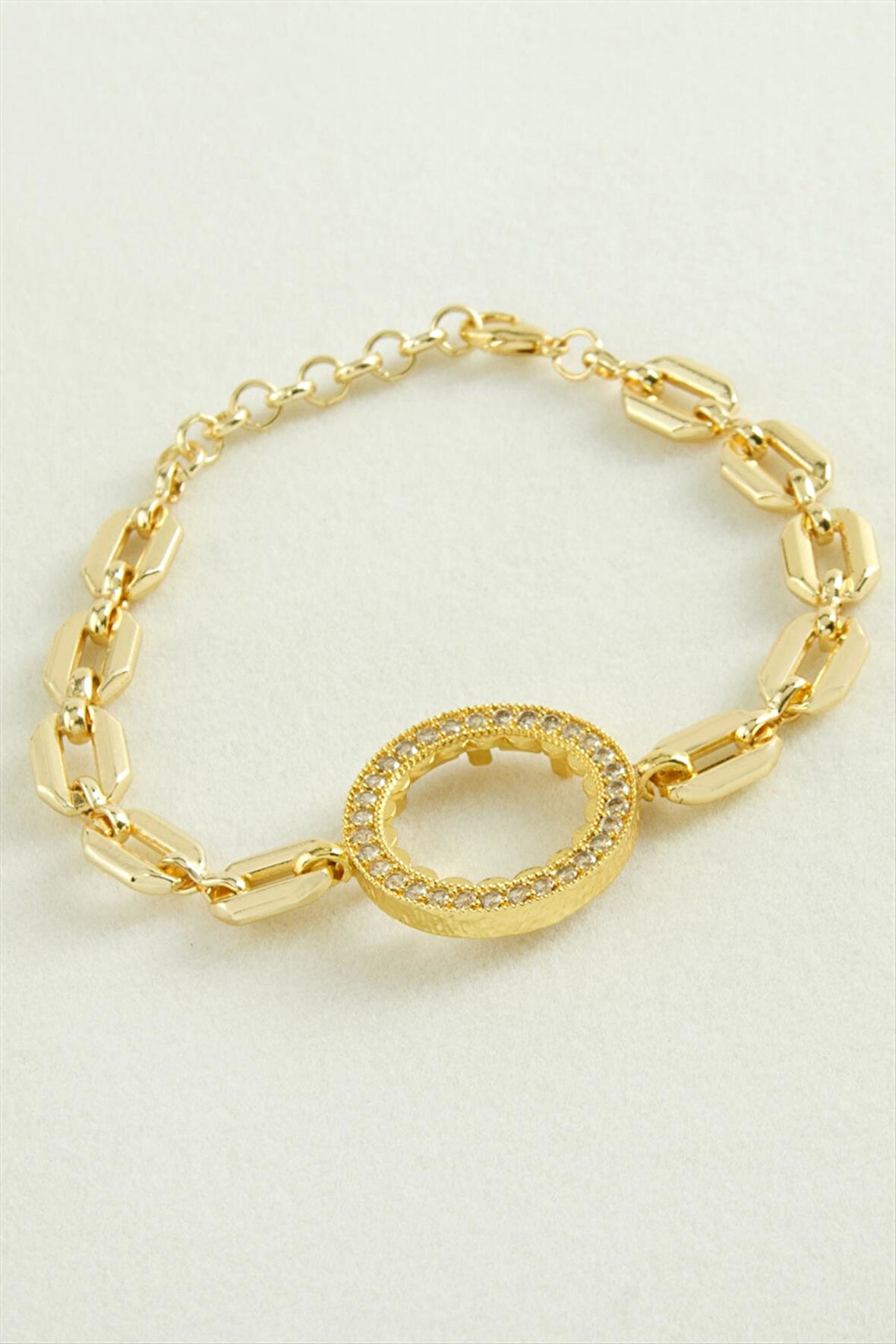 Çeyrek Altın Koyulabilir Taşlı Bileklik