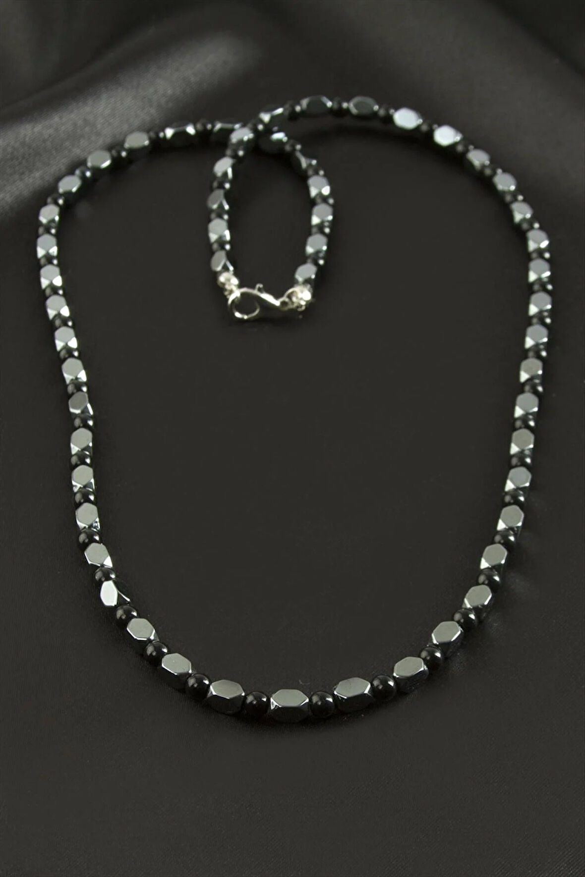 Erkek kadın Hematit Taşlı Kolye