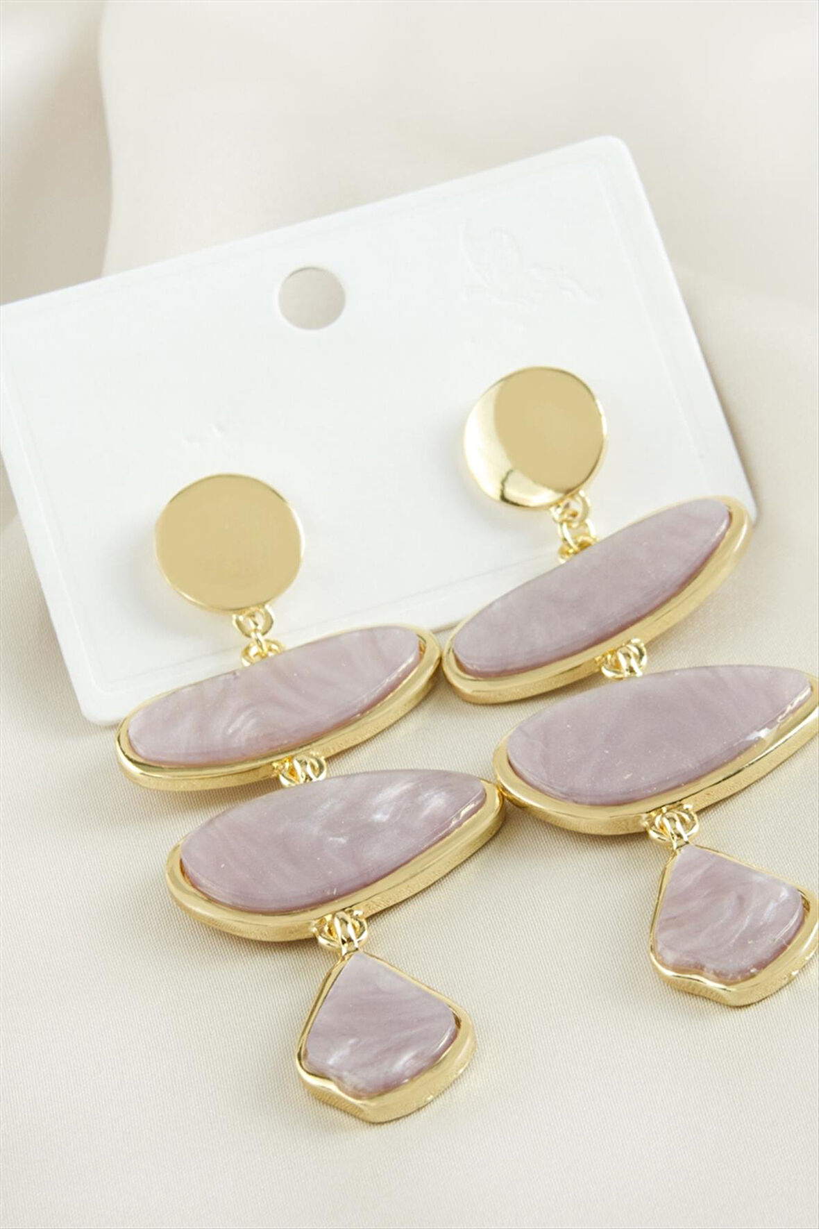 Amatist Taşlı Metal Küpe