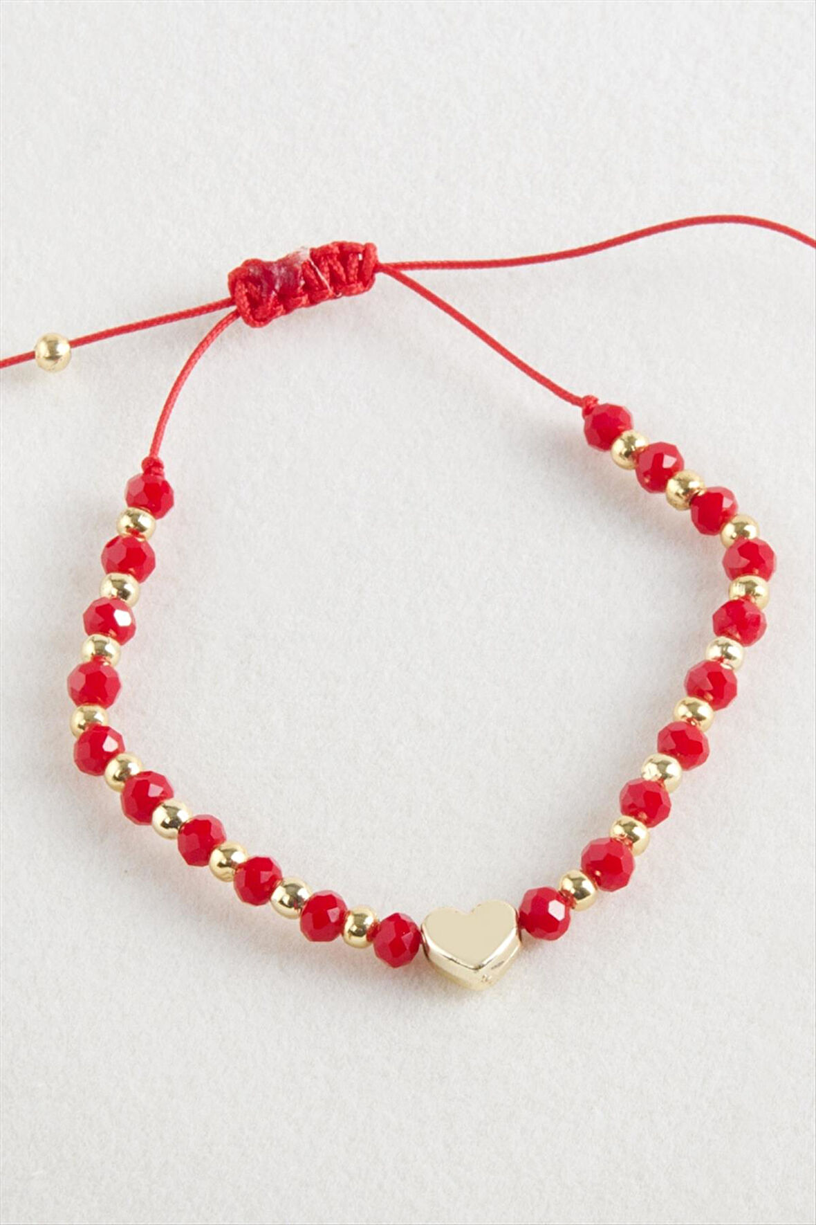 Kalp Kristal Makrome İp Bileklik