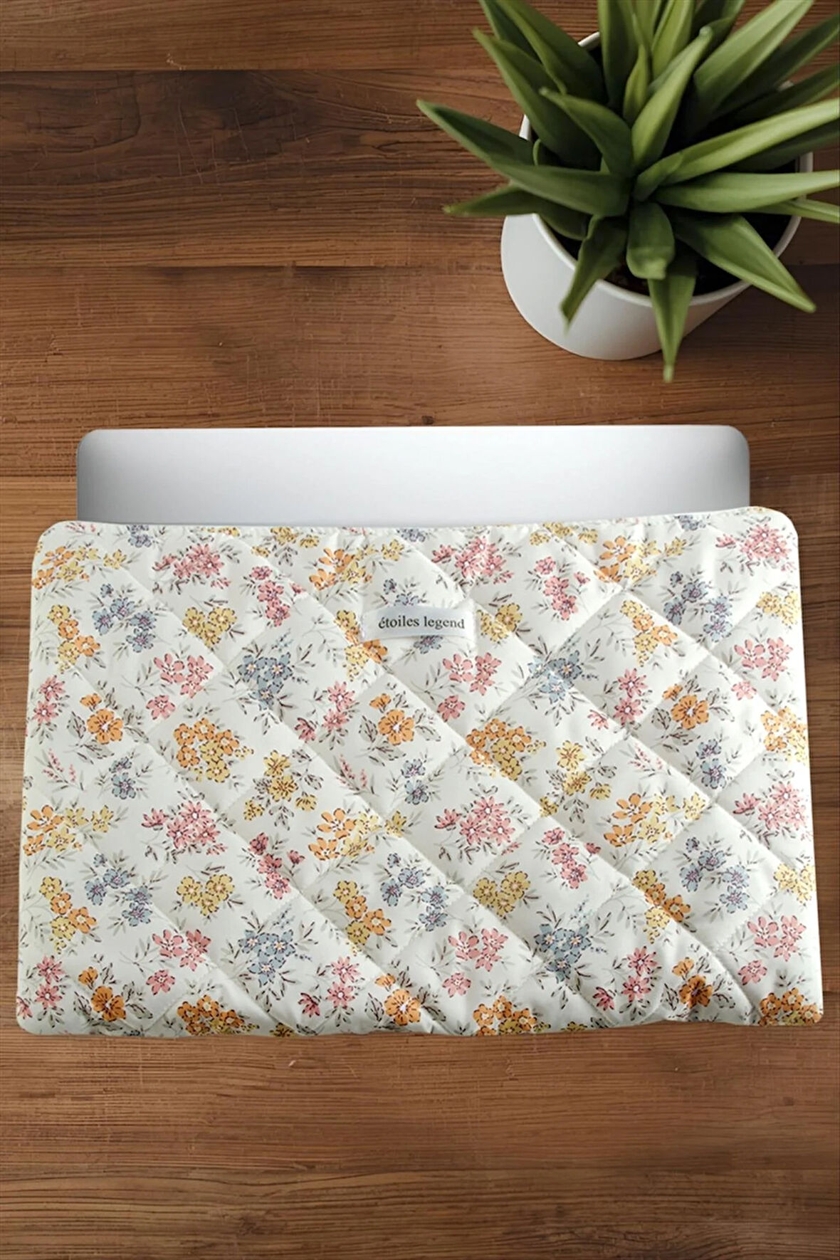 Çiçek Desenli Labtop Bilgisayar Çantası 15*16 inç