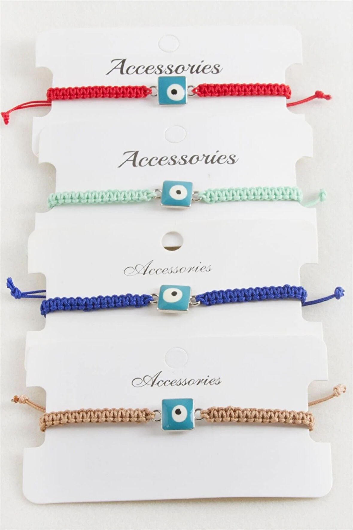 Kare Nazar Makrome Örgülü Bileklik