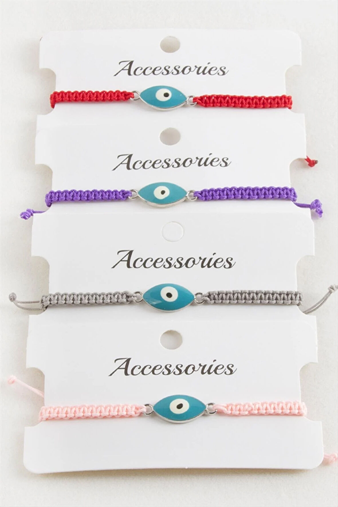 Oval Nazar Makrome Örgülü Bileklik