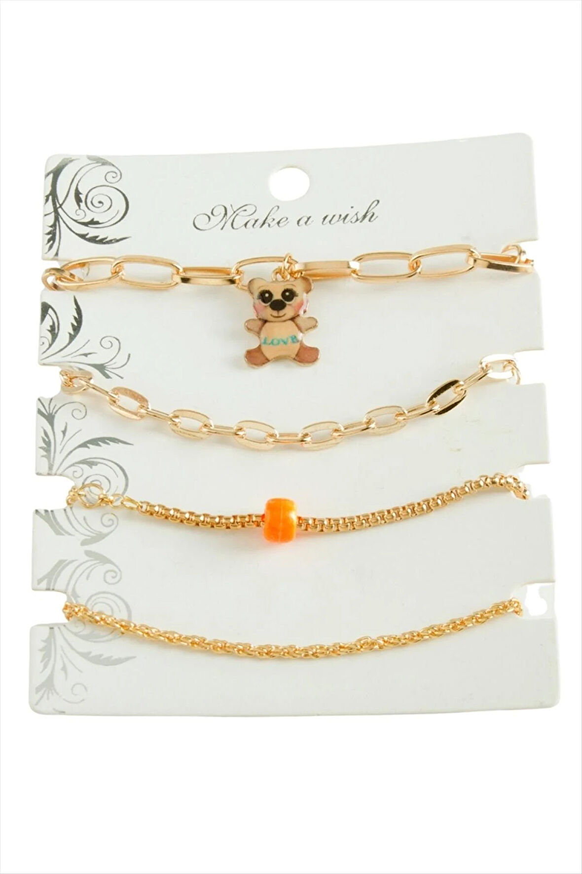 4 Adet Ayıcık Trend Zincir Bileklik