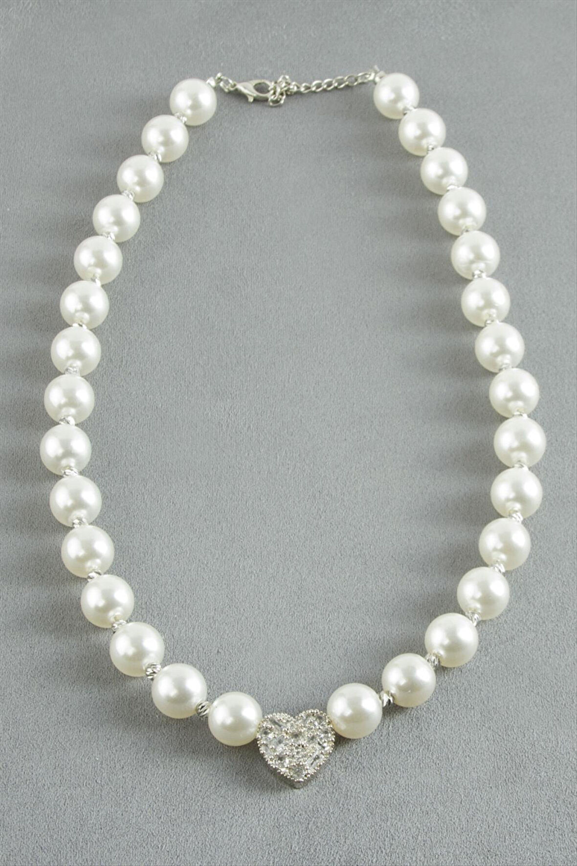 Zirkon Taşlı İnci Kolye