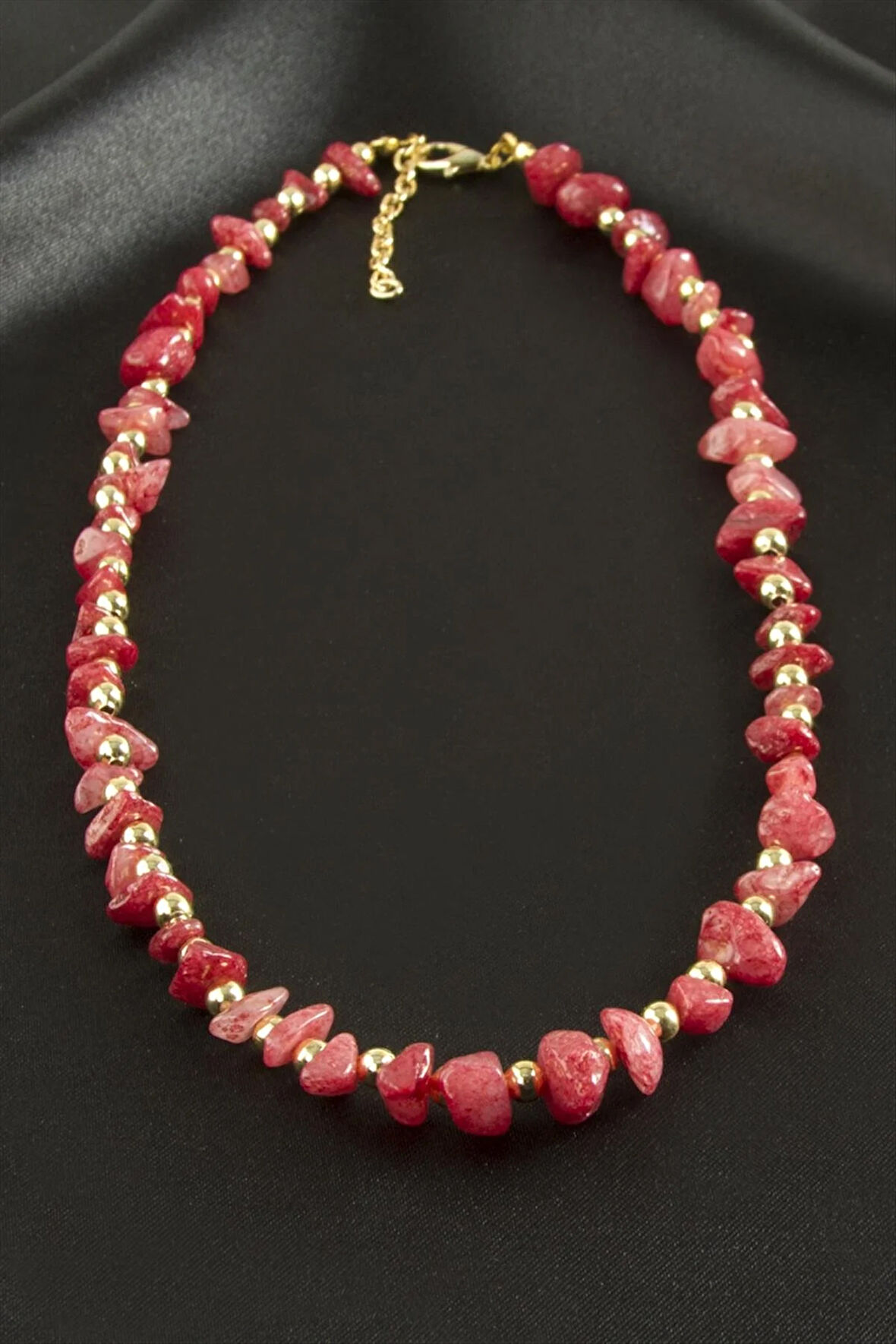 Kuvars Kırık Doğaltaş Kolye