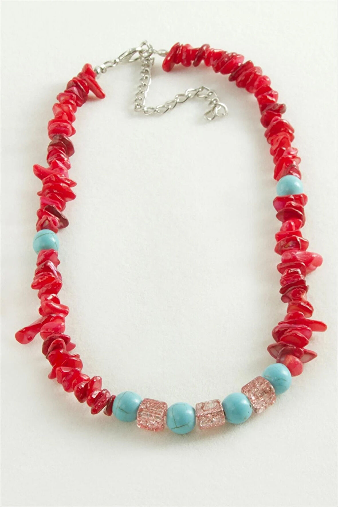 Mercan Necef Kırık Doğaltaş Kolye