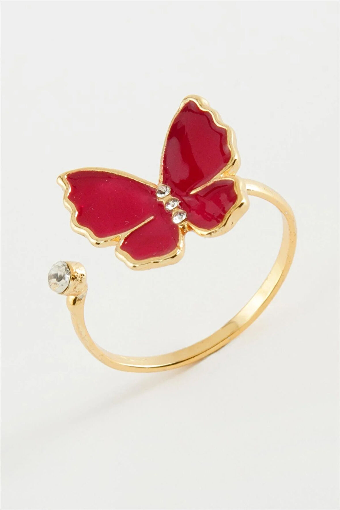 Kelebek Taşlı Mineli Yüzük