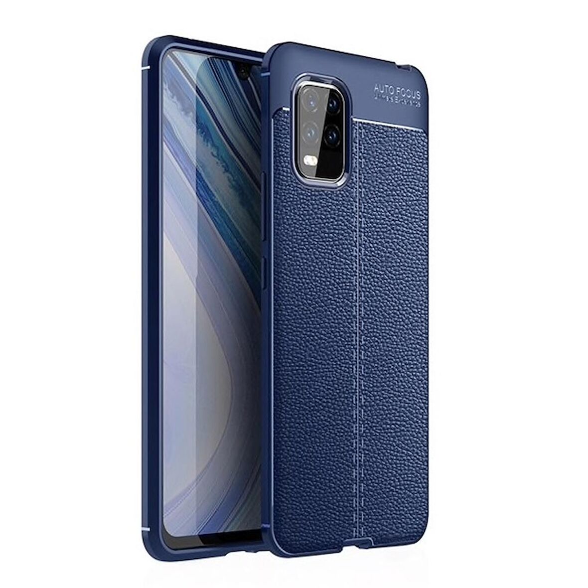 Smcase Xiaomi Mi 10 Lite 5G Kılıf Deri Dokulu Silikon 