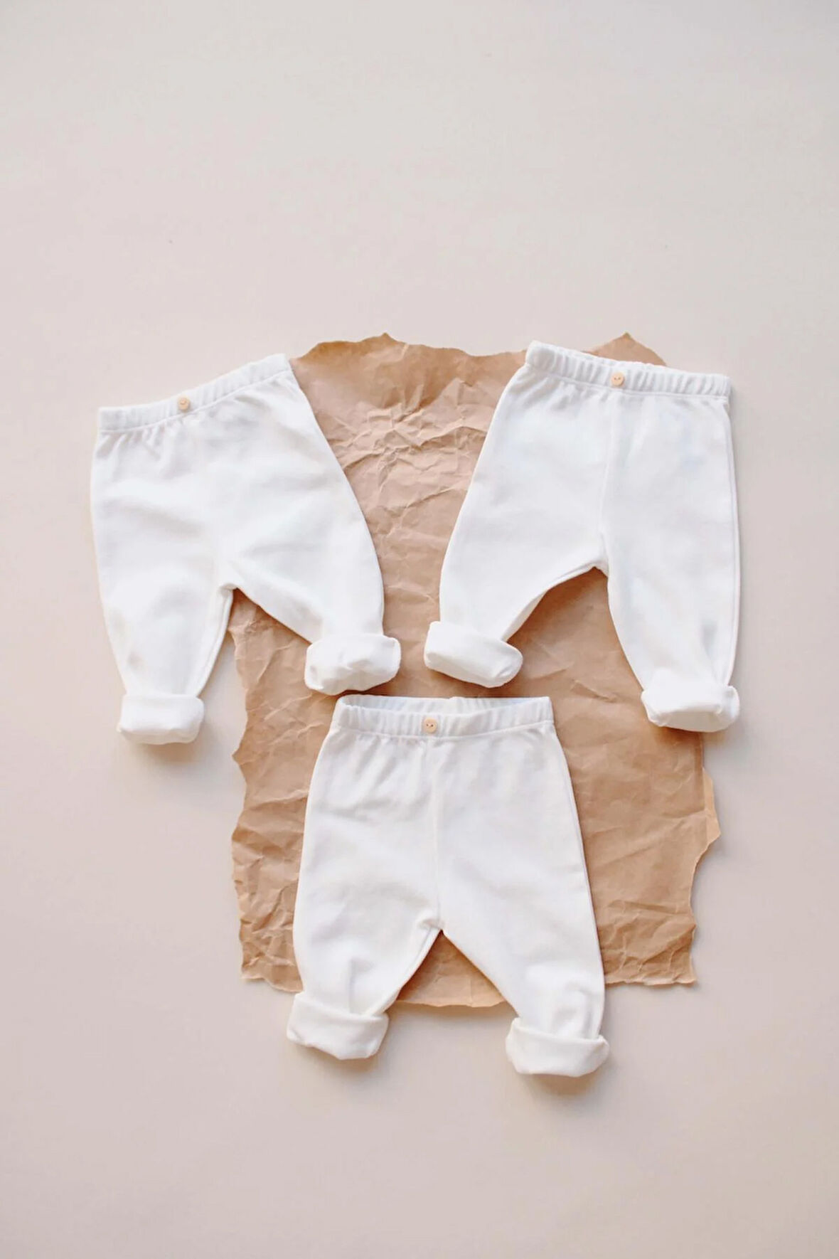 Beyaz 3lü Penye Bebek Tayt Model 1
