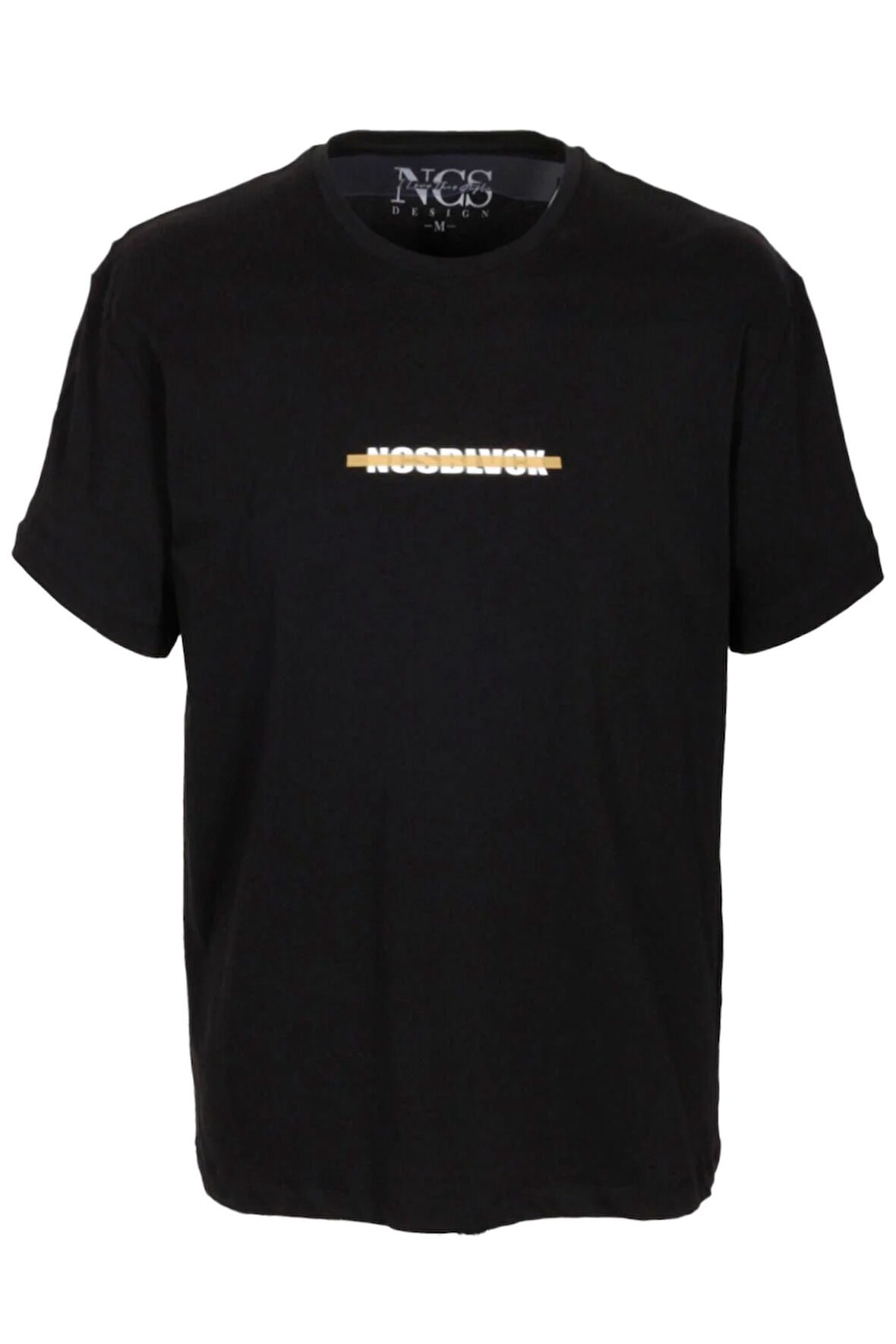 Erkek Oversize Tişört Siyah Sırt Baskılı Bisiklet Yaka %100 Pamuk Slim Fit Baskılı T-shirt NCS JEANS 1190