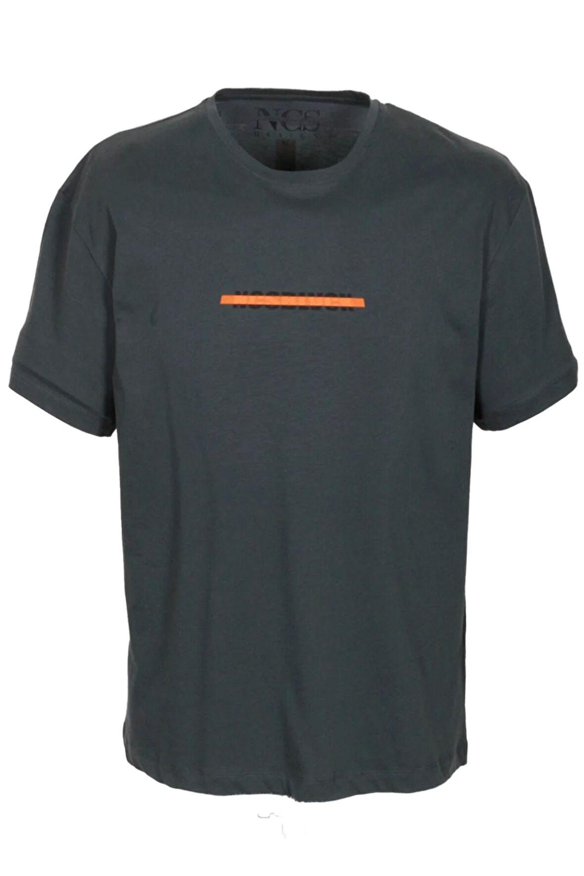 Erkek Oversize Tişört Antrasit Sırt Baskılı Bisiklet Yaka %100 Pamuk Slim Fit Baskılı T-shirt NCS JEANS 1190