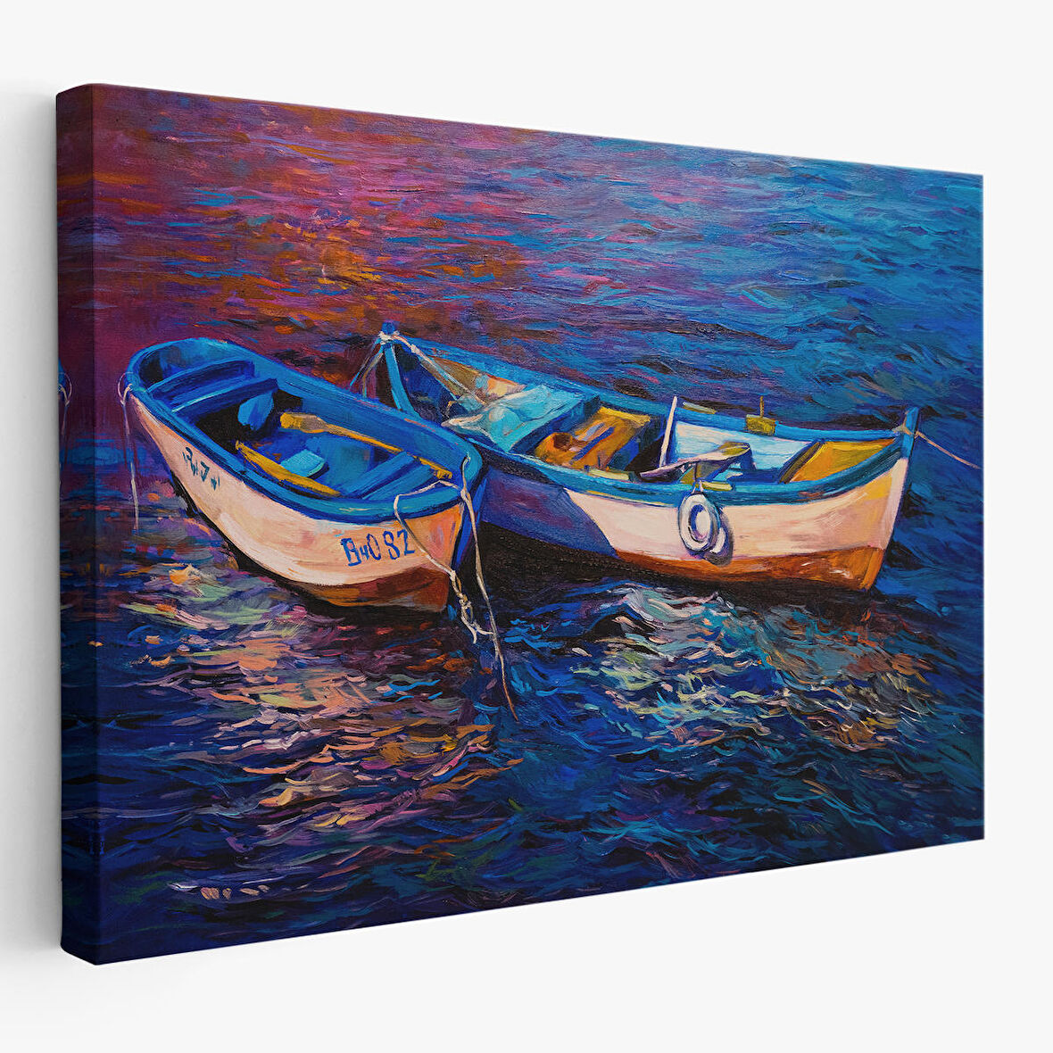 Harita Sepeti Balıkçı Tekneleri Kanvas Duvar Tablosu-1191