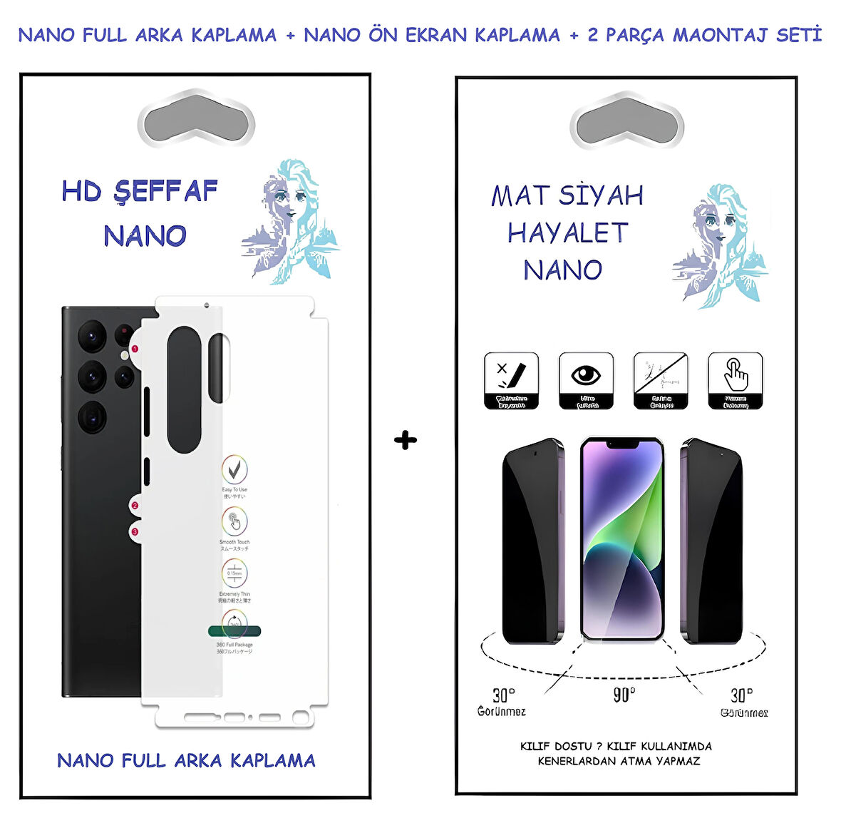 Apple iPhone 14 PRO MAX HAYALET Nano Ekran Koruyucu + FULL Arka Kaplama Ultra İNCE Esnek Hd Şeffaf