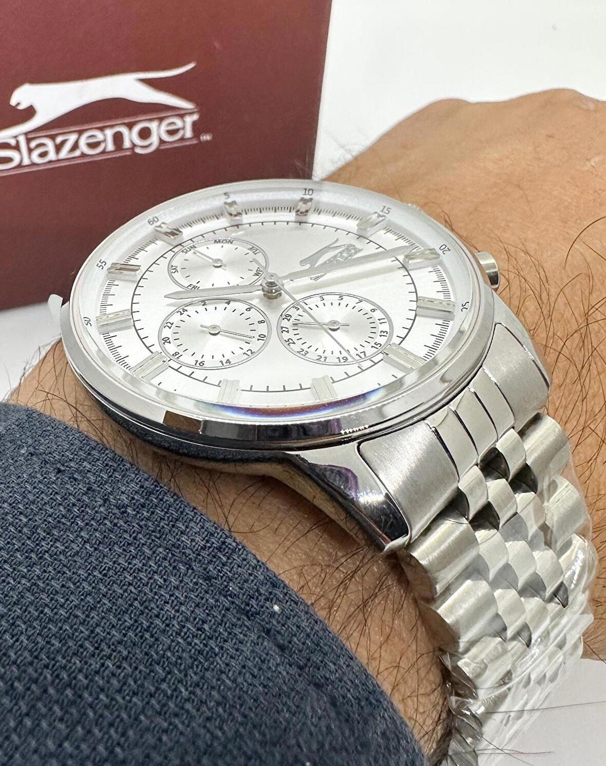 SLAZENGER MULTİFONKSİYON ÖZELLİKLİ ÇELİK ERKEK KOL SAATİ