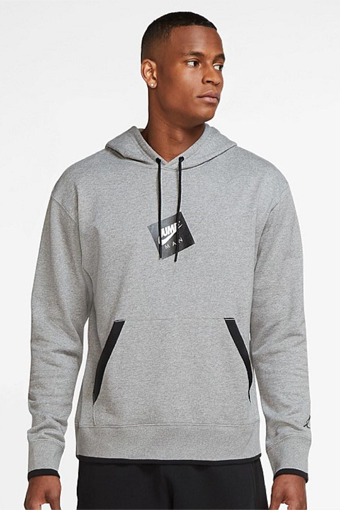Nike Jordan Jumpman Classics Men's Printed Fleece Pullover Hoodie - Grey