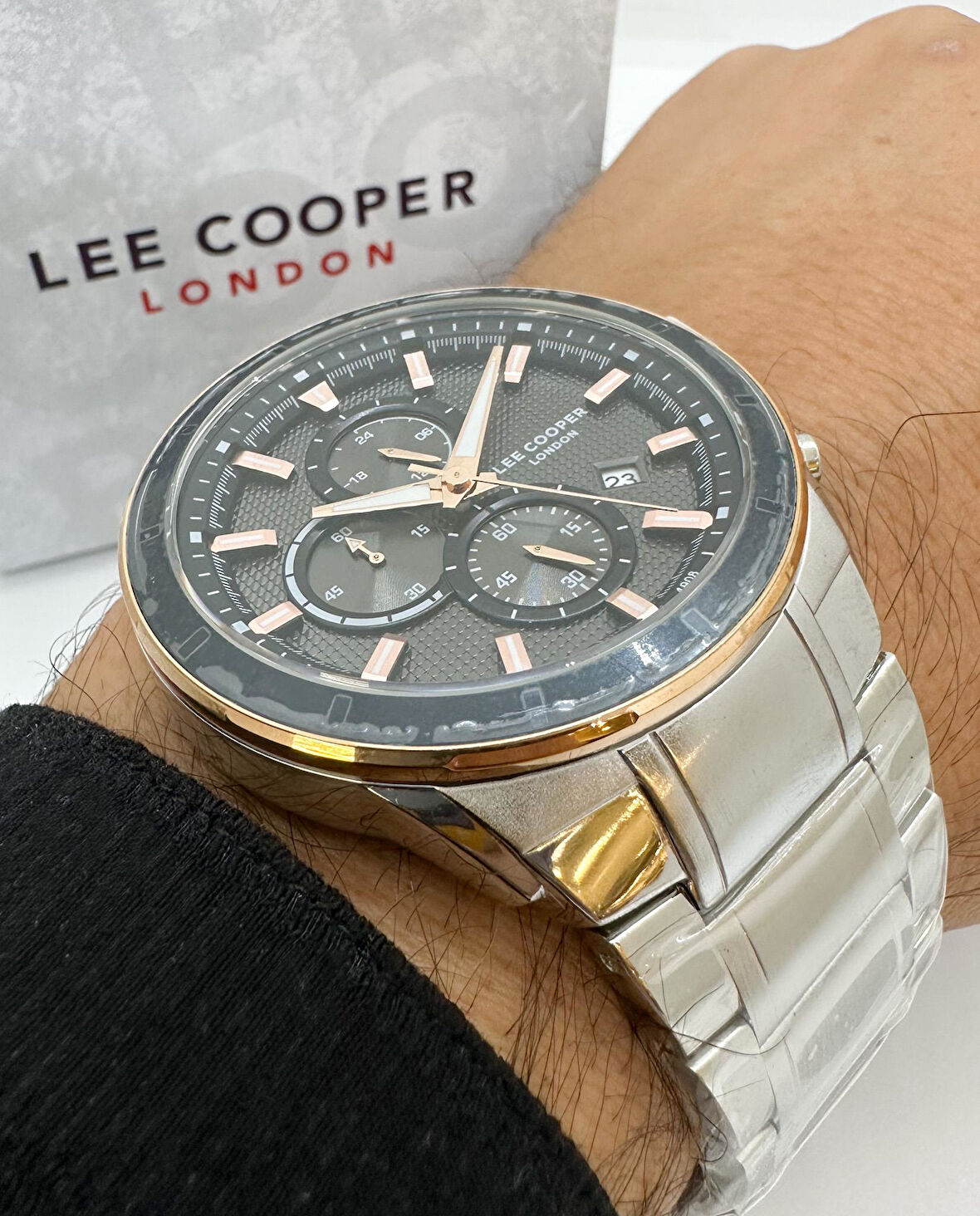 LEE COOPER SPORTS FÜME KADRAN ROSE İNDEKSLİ ÇELİK ERKEK KOL SAATİ