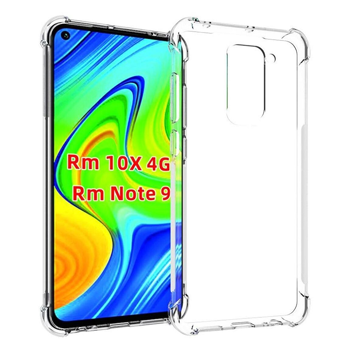 Smcase Xiaomi Redmi Note 9 Kılıf Darbe Korumalı Tank Silikon  Nano Ekran Koruyucu