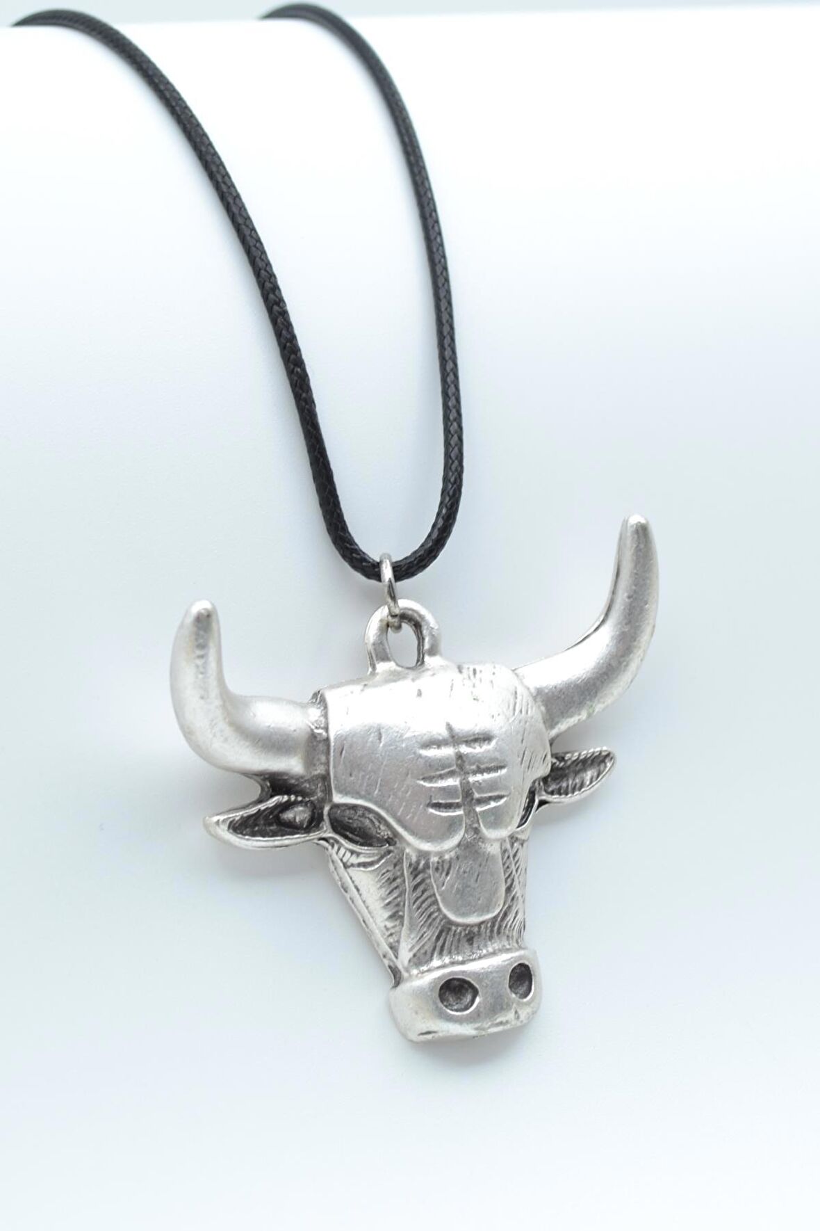 Boğa Kolye Deri İp Kolye Gümüş Kaplama Erkek Kadın Kolye
