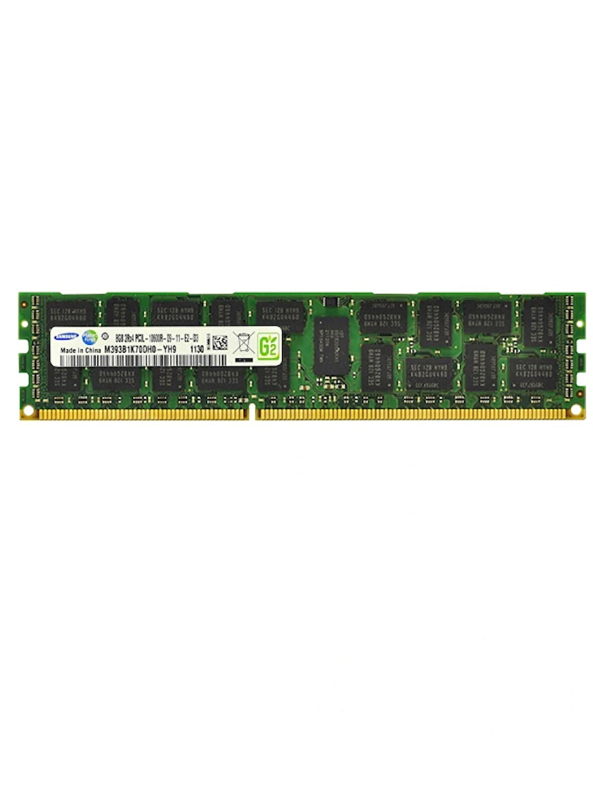 SAMSUNG 8GB DDR3 1333MHz CL9 PC3L-10600R 1.35V ECC Sunucu Ram M393B1K70DH0-YH9