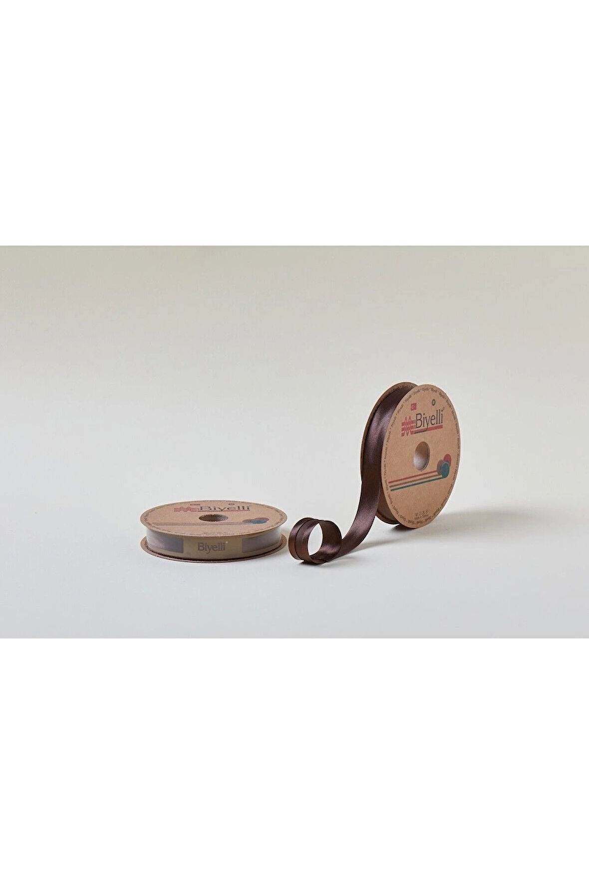 Biye Saten Katlı 084 Kahverengi 2 cm 25 Metre %100 Polyester