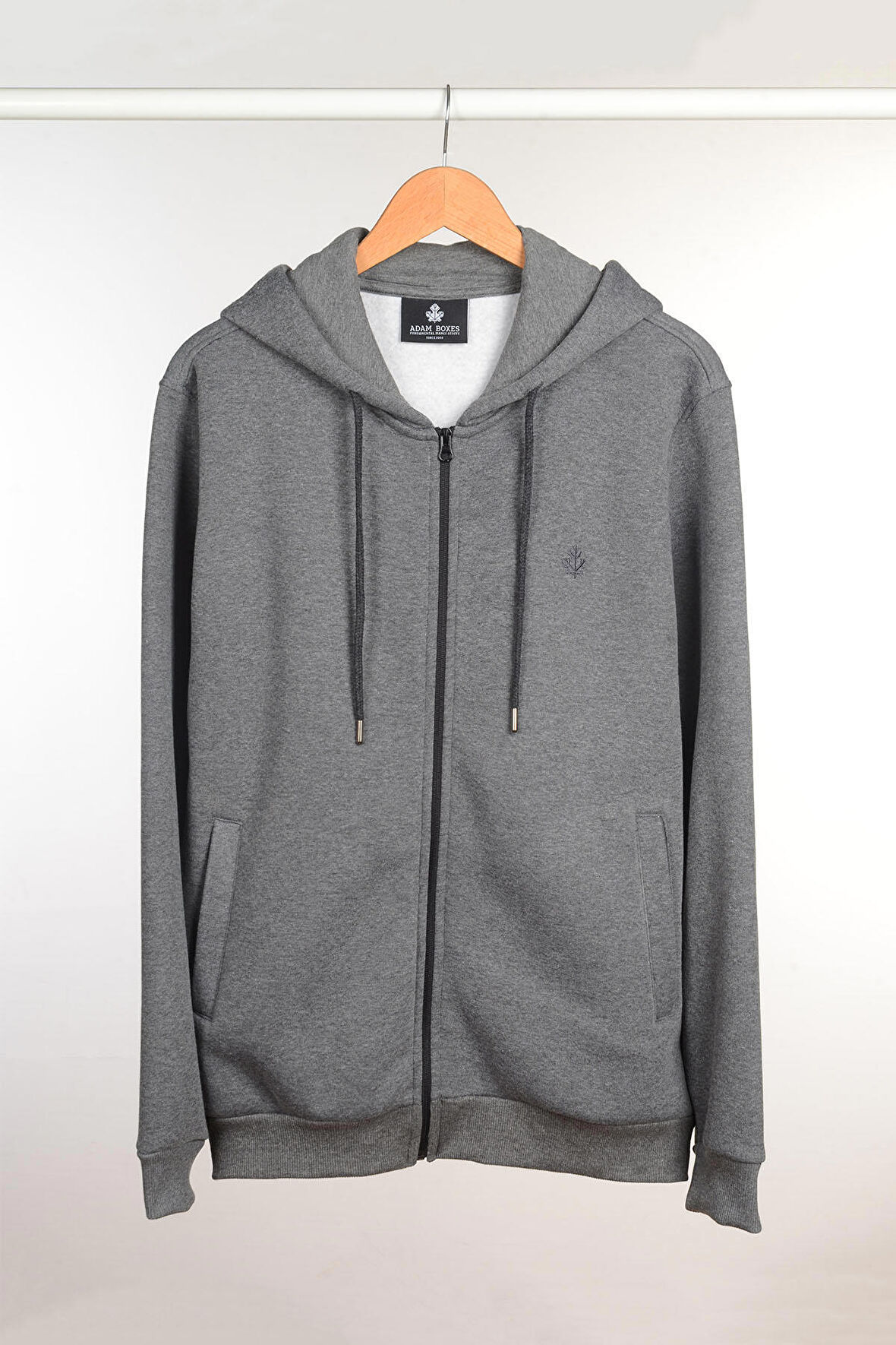 Adam Boxes Fermuarlı Kapüşonlu Sweatshirt N-Halicarna - Antrasit