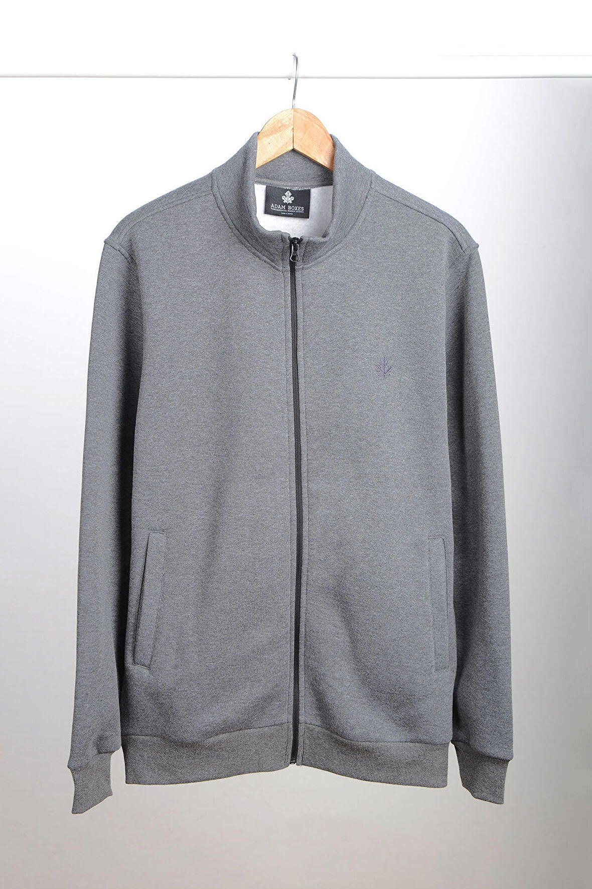 Adam Boxes Dik Yaka Fermuarlı Sweatshirt N-Karianda - Antrasit